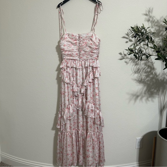 NWT ANTONIO MELANI Catalina Square Neck Crinkled Chiffon Sleeveless Maxi Dress - Picture 7 of 14